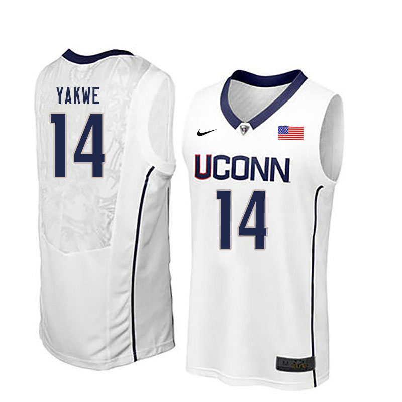Men #14 Kassoum Yakwe Uconn Huskies College Basketball Jerseys Sale-White